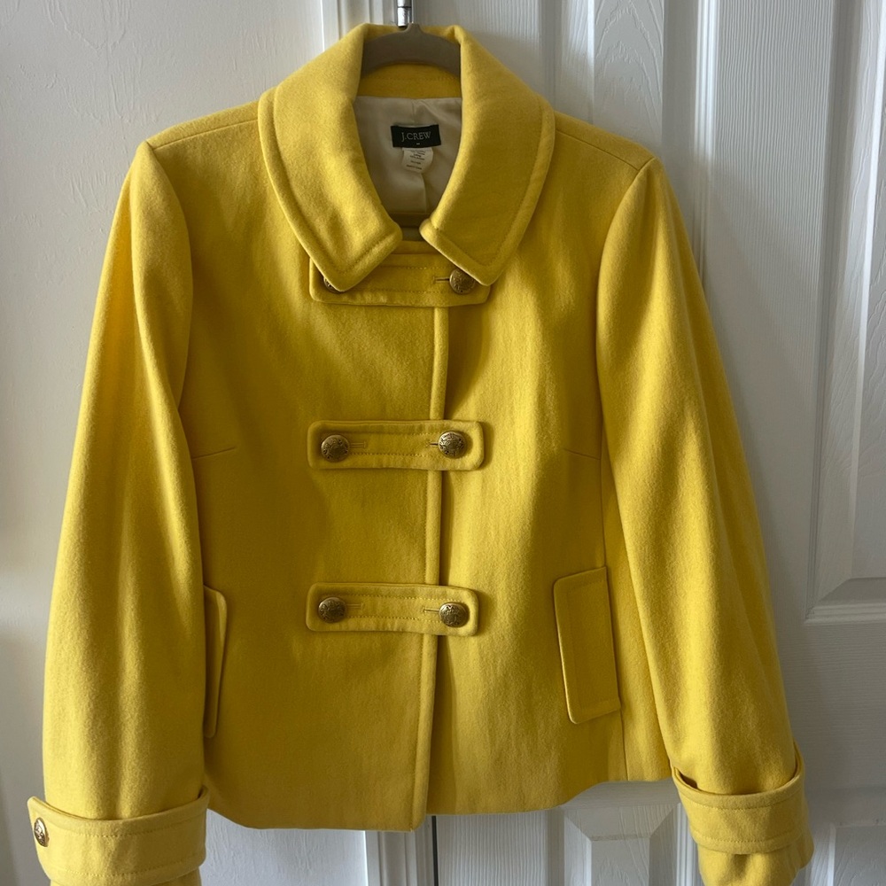 J. Crew Women's Yellow Double-Breasted Coat - Sz 8